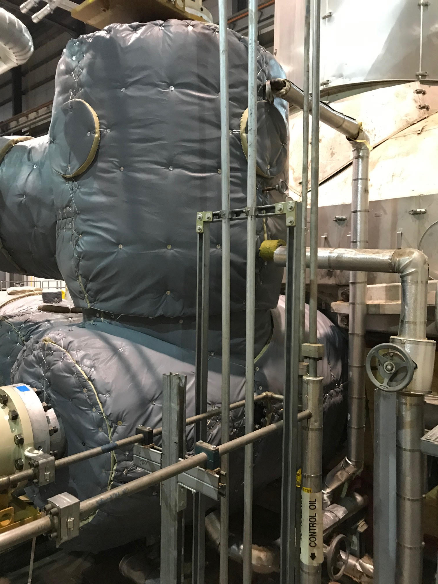 Pipe Insulation on an electical turbine